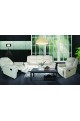 ITEM : 9896 Miami white leather recliner sofa with single recliner chair 