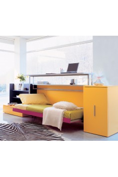 ITEM: MB0222 Murphy Panel Bed with computer desktop and cabinet and wardrobe.(Full size)